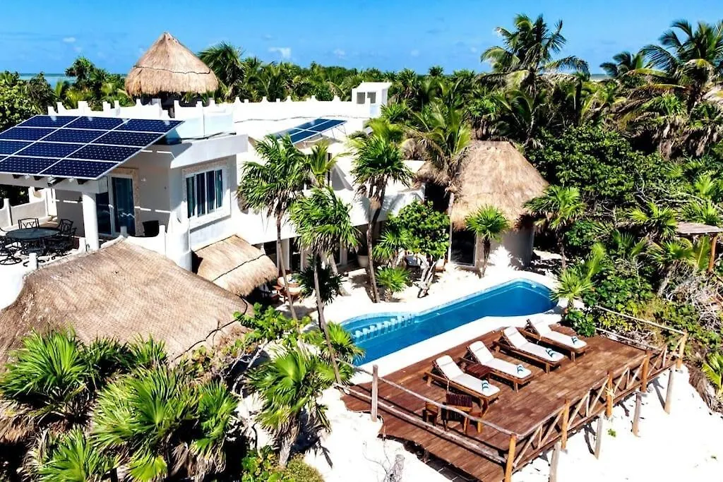 Luxury 5-Br Beachfront Home In Tulum Casa Sofia Gato Villa