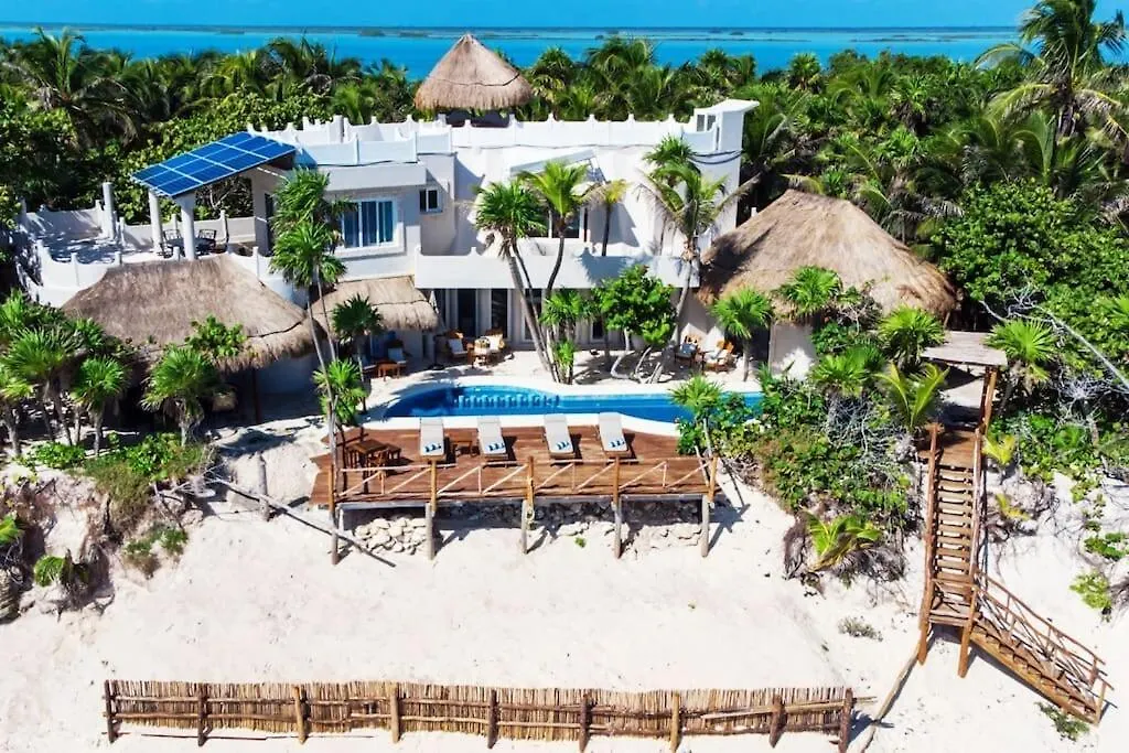 Luxury 5-Br Beachfront Home In Tulum Casa Sofia Gato